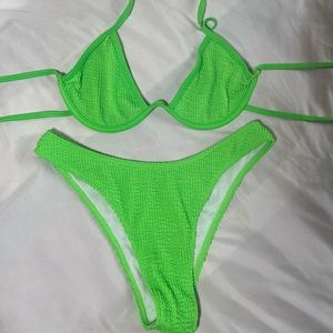 neon green bikini swimsuit